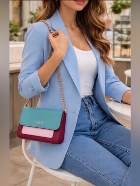 kate spade Colorblock Crossbody in Teal, Pink & Burgundy
